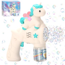 Automatic Bubble Gun, Unicorn Bubble Machine for Children with Bubble Refill Bottle, Bubble Gun, Bubble Gun Machine, Machine Gun for Children for Birthday Wedding