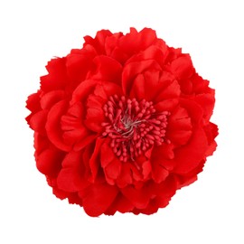 Bojueshaw Vintage Peony Hair Clips,Artificial Flower Hairpins with Alligator Clip & Brooch Pin,Elegant Hair Accessories for Women,Weddings & Special Occasions(Red)