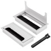 2 Pcs Desk Table Grommets, Aluminum Alloy Rectangle Cord Cable