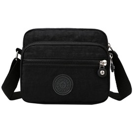 Crossbody Bag Women's Shoulder Bag Modern Bags with Wide Shoulder Strap Canvas Bag with Removable Shoulder Strap and 5 Compartments Suitable for Daily Travel and Travel, black
