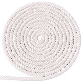 XINSHUNCAN Cotton Rope 10 mm 10 m, Cotton Cord Natural Macrame Rope, Thick 4-Strand Twisted Soft Cotton Rope for DIY Crafts, Wall Hanging, Plant Hanger, Macrame, Gardening