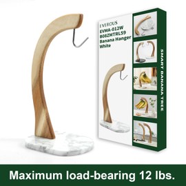 Everous Banana Hanger - Modern Banana Holder Tree Stand with Non-Slip Marble Base