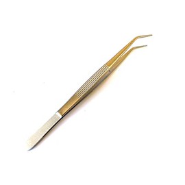 3 pieces Heavy Duty 6" Stainless Steel College Tweezers Curved Tips All-Purpose Forceps Professional Tweezers Tongs and Comfortable Ridged Handle for Crafting Repairing General Purpose