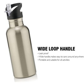 Giftme How Do You Spell Love? You Don't Spell It Quotes Birthday, Christmas, Secret Santa Stainless Steel 600ml Water Bottle with Straw. (Silver)