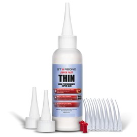 Premium Grade Cyanoacrylate (CA) Super Glue by STARBOND - Super Fast Thin CA Glue (4oz) with Extra Supplies for Woodturning, Pen Turning, Hobby, Stabilizing, Finish, Inlay, White