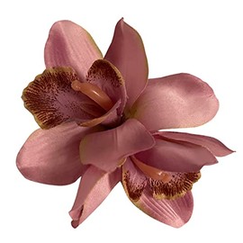 Pink Double Orchid Hair Flower Clip