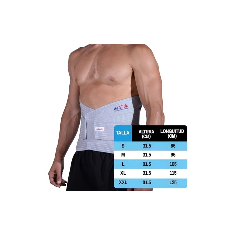Homecare | Faja Sacrolumbar Elástica Transpirable con Varillas de Aluminio,