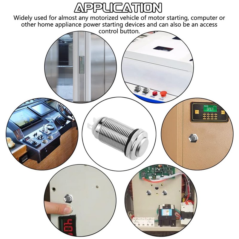 WMYCONGCONG 2 PCS 12mm Latching Push Button Switch Waterproof Button