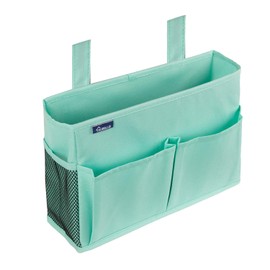 Surblue Bedside Caddy Hanging Bed Organiser Storage Bag for Bunk and Hospital Beds, College Dormitories, Baby Bed Rails, Camp 4 Pockets and 2 Hooks (Green)
