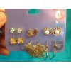 Claire's Six Pairs Of Claire's Rhinestone Stud Gold Hands Eyes