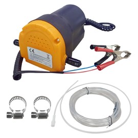 Oil Change Pump Extractor, 12V 60W Fluid Transfer Pump, Oil/Diesel Pump Extractor with Hose, Scavenge Suction Transfer Pump Changer for Car, Truck, Boat, Motorcycle, RV, ATV (Yellow)