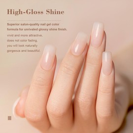 RARJSM Nude Gel Polish Pale Pink Neutral Nude Colors Skin Tone Light Pink Gel Nail Polish 15ml Single Bottle Sheer Jelly Transparent Polish Soak off UV LED Cured for Home Salon DIY French Manicure