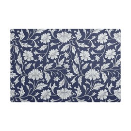 Coffee Bar Mat for Countertops - Leather Absorbent Drying Mat for Kitchen Counter, Coffee Maker Machine Accessories and Decor - 18" X 12" Floral