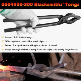 unbranded Blacksmith Hammer 1kg 0000811-1000 & Flat Jaw Tong, Blacksmith Knife Making Tool