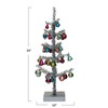 Creative Co-Op Tinsel Tree with Glass Ornaments and Wood Base,