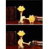 Omeet 1Pair - LED Glazed Lotus Buddhist Lamp, Light offering