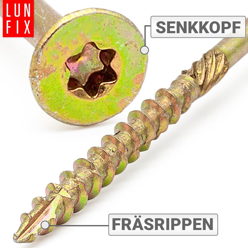 Lun Fix Chipboard Screws 4.5 x 80 mm | Pack