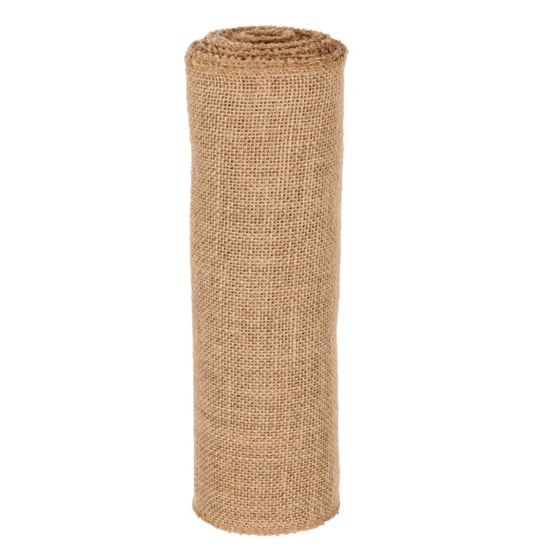 Jute Table Runner Gold Thread Stitched Edges 30cm x 5m