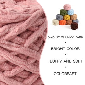 3 Pack Plush Chenille Chunky Yarn 100g (49.2yd) - Fluffy Velvet Yarn Crochet for Blanket Knitting and Crocheting - Baby Yarn for Crocheting Soft - Amigurumi Yarn (Dark Pink)