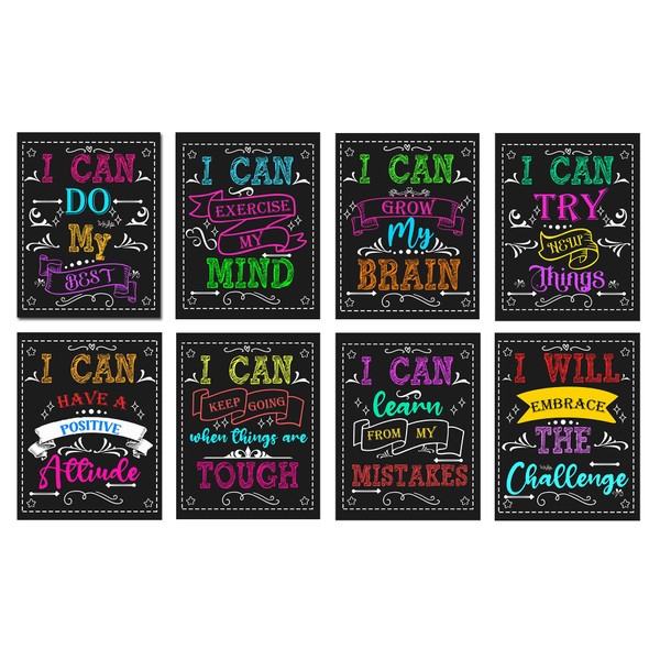 Kids Motivational Posters – Set of 8 Positive Affirmation Wall