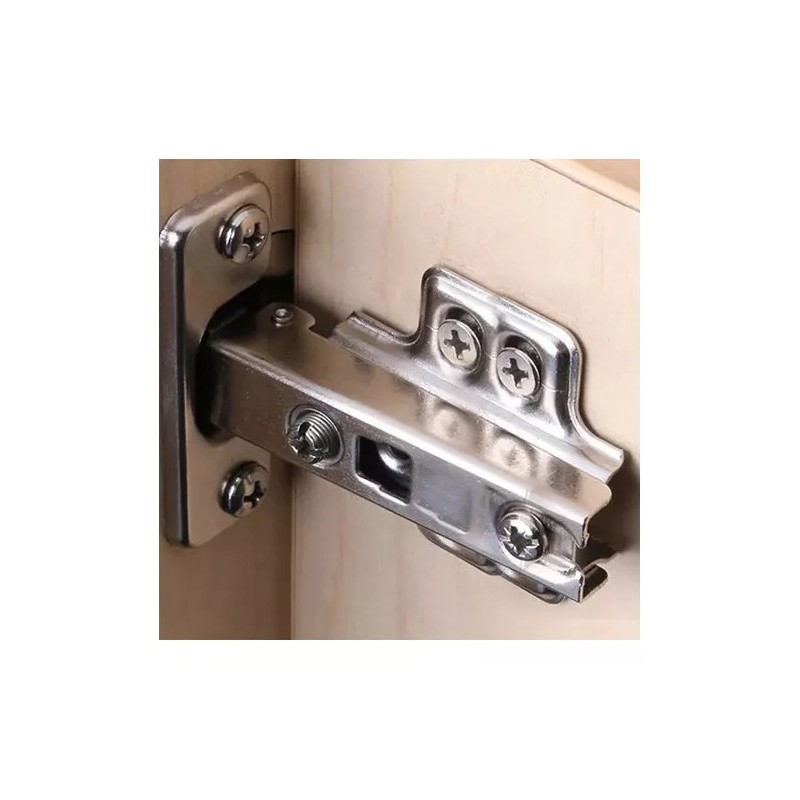 Herrajes Guerrero Bisagra Bidimensional Mini Recta 26mm 4 Perforaciones 10