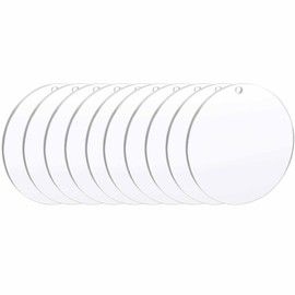 Pack of 10 Transparent Acrylic Disc, Round Clear Acrylic Sheet, Round Acrylic Disc, Suitable for Making Decorative Pendants and Presentation of Products (15 cm)