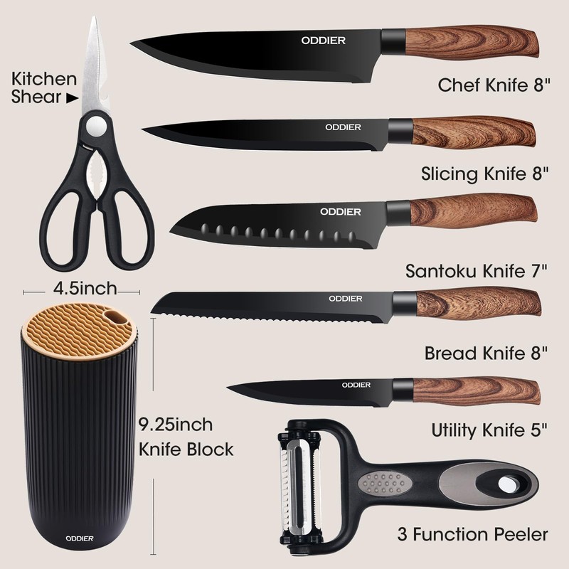 Knife Set, 8 Piece Kitchen Knife Set, Stainless Steel Knives
