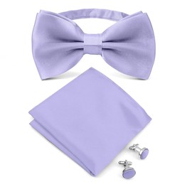 Lavender Bow Ties for Men - Light Purple, Lilac & Tuxedo Styles - Tie & Pocket Square Combo - Suit Accessories