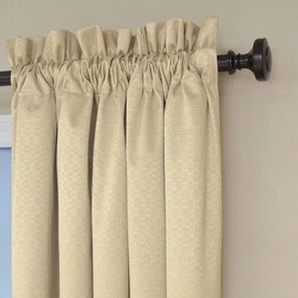 Eclipse Canova Thermal Insulated Single Panel Rod Pocket Darkening Curtains for Living Room, 42 in x 63 in, IVORY
