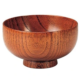 Fukui Craft 5-177-20 Wooden Hotei Soup Bowl, Lacquered Lacquer, Brown (Brown), Φ4.7 x 2.7 inches (12 x 6.8 cm), Wood 5-177-20