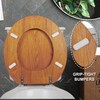 Angel Shield Durable Wood Veneer Natural Toilet Seat Metal Hinged