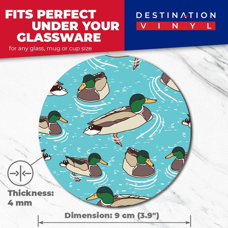 Destination Vinyl ltd 2 x MDF Glossy Top Coasters Round