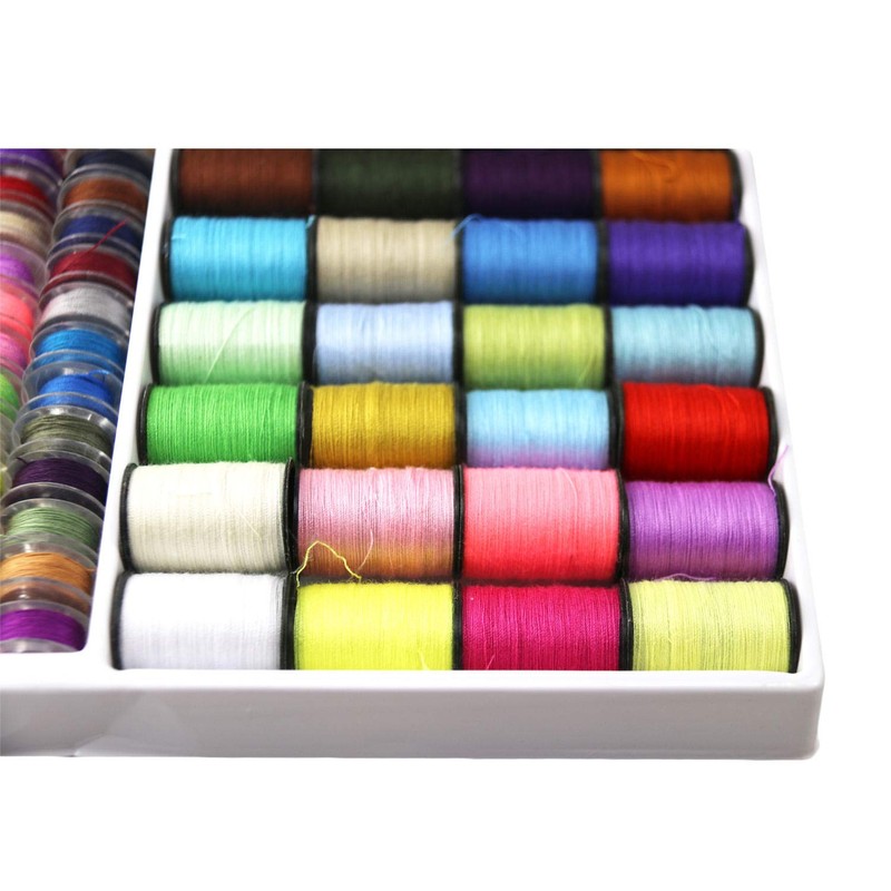 Sewing kit (64 Rolls) + Scissors + Ruler + Needle,