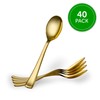 Plasticpro Disposable Heavy Duty Gold Plastic Spoons, Fancy Plastic Silverware Looks