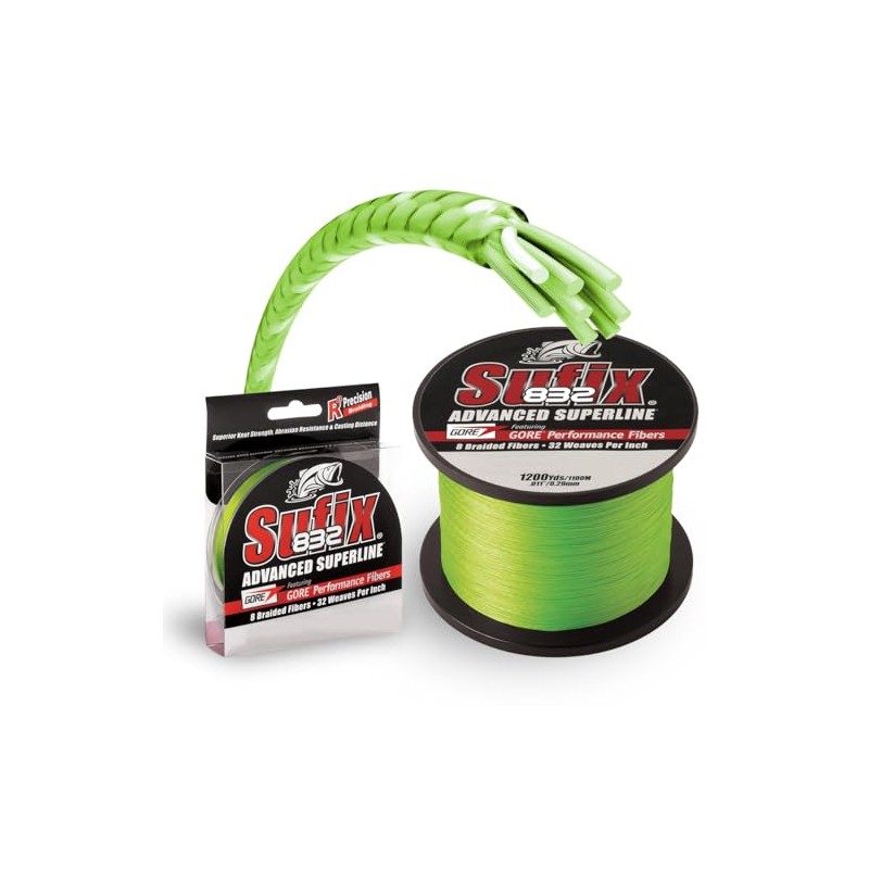 Sufix 832 Braid 50 lb Neon Lime 300 yards