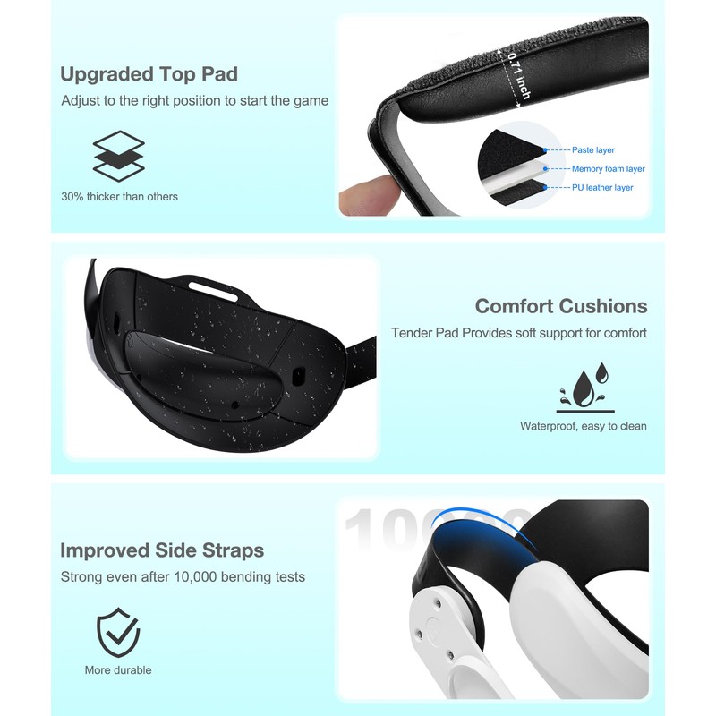 Battery Head Strap for Quest 3S/Quest 3/Quest 2, Hot-Swappable Battery