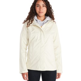 MARMOT Women's PreCip ECO Jacket | Lightweight, Waterproof Jacket for Women, Ideal for Hiking, Jogging, and Camping, 100% Recycled, Papyrus, X-Large