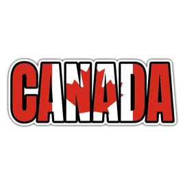 Canada Flag Country Name Vinyl Sticker - Car Phone - 4"