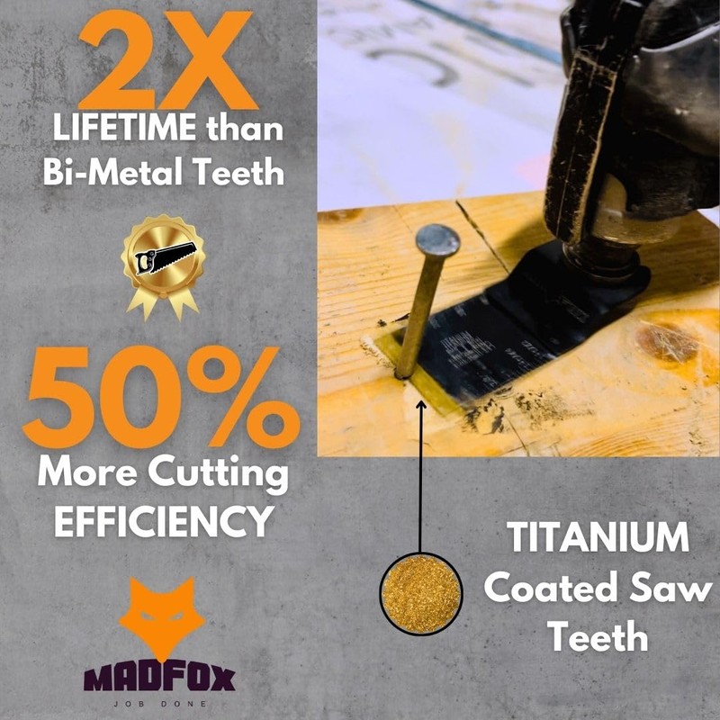 MAD FOX | Titanium Oscillating Multitool Blade | 5pack |