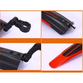 BlueSunshine Adjustable Road Mountain Bike Bicycle Cycling Tire Front/Rear Mud Guards Mudguard Fenders Set (Gray + Black)