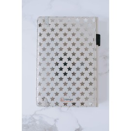 EJRange Notebook A5 Lined Note Pad- Padded Wipe Clean Cover Ruled Journal Notebooks Stationary, 192 Pages, Stars Design(Grey)