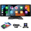 Podofo 10.26" Wireless CarPlay Car Stereo with 1080P Backup Camera,