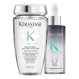 Kit Tratamiento Para Cabello Kerastase Symbiose Shampoo Bain Pureté Anti-Pelliculaire Y Serum Cellulaire Nuit Anti-Pelliculaire Intensif Anticaspa