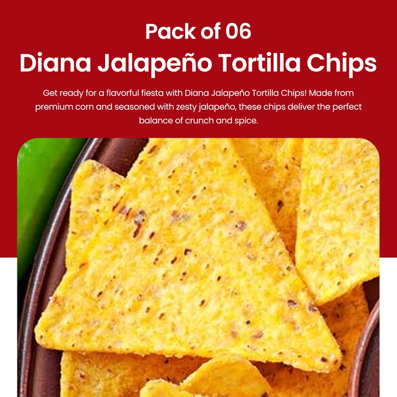 Diana Jalapeño Tortilla Chips 3.84oz (Pack of 6)