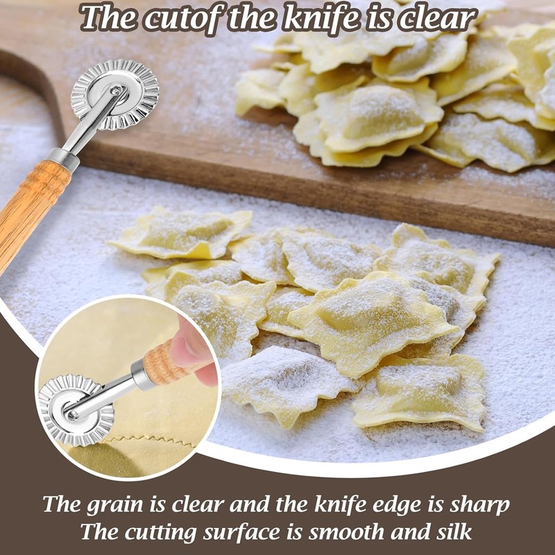 CVNRCLP Pasta Cutter Wheel Set - Versatile Ravioli, Pizza, and