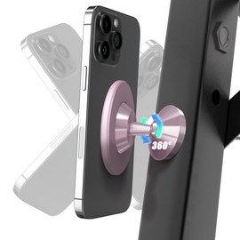 Orzero Upgraded Gym Magnetic Phone Mount Holder, Dual Magnet with Strong Magnetic, Easily and Firmly Attaches to Metal Surface for Any Phones for Videos and Selfies (Rose Gold)