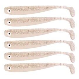 Zanderbait 12 cm Purple Glitter, Fishing Lures, Artificial Lures, Zander Bait, Zander Bait, Soft Bait, Rubber Fish, Rubber Bait, Pack of 6