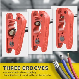 iCrimp Round Cable Stripper for AWG 12 to 4/0, Adjustable Cable Jacket Stripper,Wire Stripping Tool with 2 Spare Blade