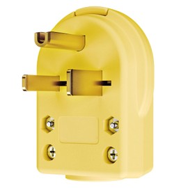 Nema 6-50P Welder Plug,50 Amp 250 Volt Plug, Plugrand 3 Pole 3 Wire Grounding Straight Blade Plug for Welders, Work with Cable OD Max. 1.06 Inch Yellow