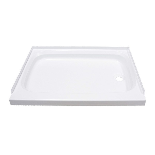 Lippert Components RV Shower Pan with Right Drain, 24" x 32", Replacement Surround, Scratch Resistant ABS Acrylic Construction, Lightweight, Eco-Friendly, White - 210371